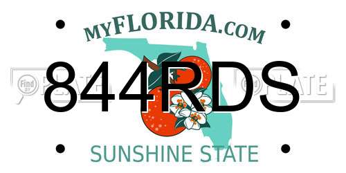 844RDS Florida License Plate