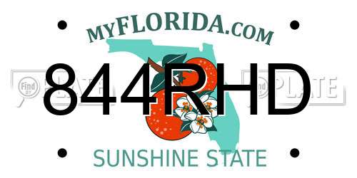 844RHD Florida License Plate