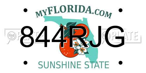844RJG Florida License Plate