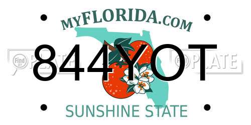 844YOT Florida License Plate