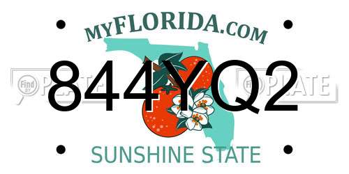 844YQ2 Florida License Plate