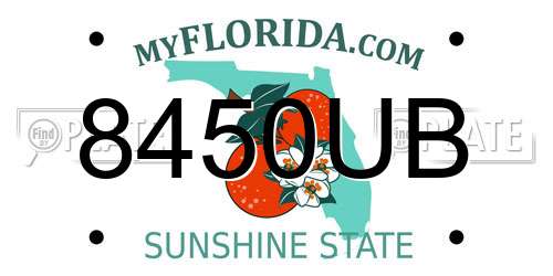 8450UB Florida License Plate