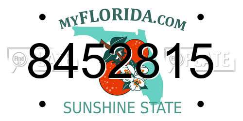 8452815 Florida License Plate