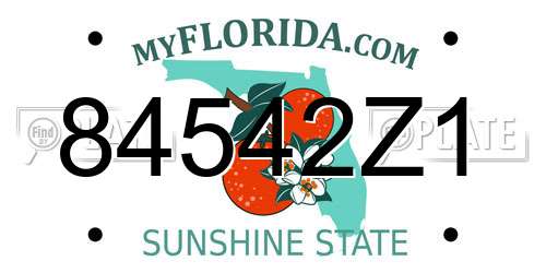 84542Z1 Florida License Plate