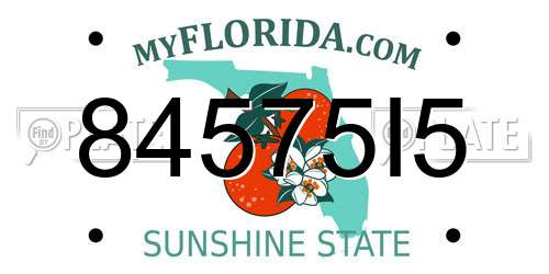 84575I5 Florida License Plate