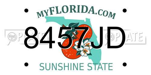 8457JD Florida License Plate