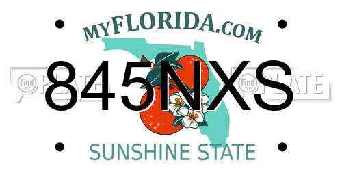 845NXS Florida License Plate