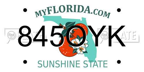 845OYK Florida License Plate