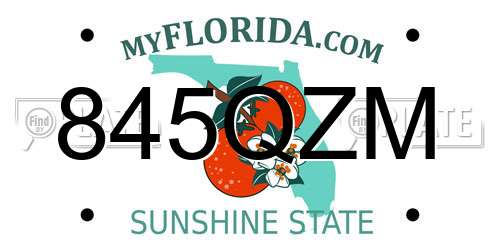 845QZM Florida License Plate