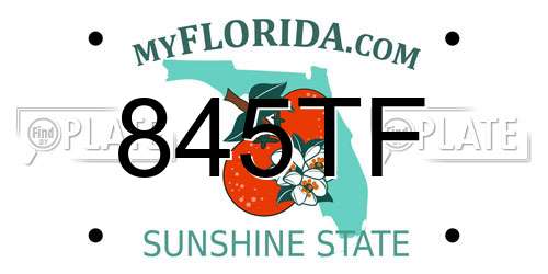 845TF Florida License Plate