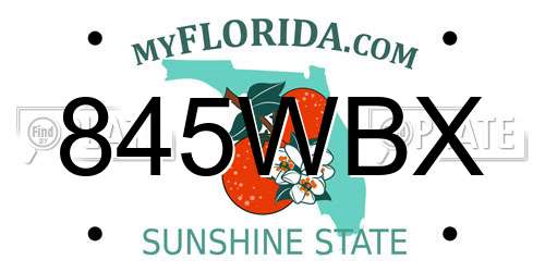 845WBX Florida License Plate
