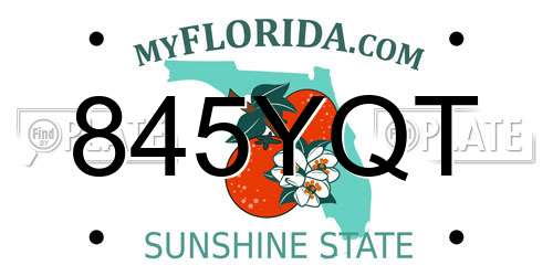 845YQT Florida License Plate
