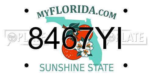 8467YI Florida License Plate