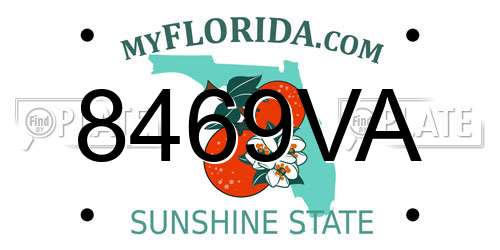 8469VA Florida License Plate