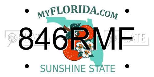 846RMF Florida License Plate