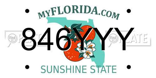 846YYY Florida License Plate