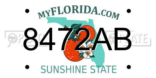8472AB Florida License Plate