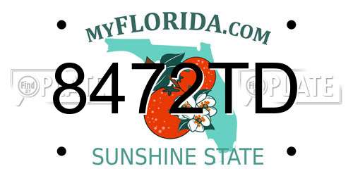 8472TD Florida License Plate