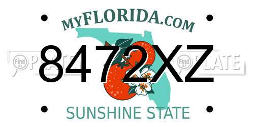 8472XZ Florida License Plate