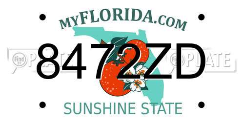 8472ZD Florida License Plate