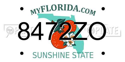 8472ZO Florida License Plate