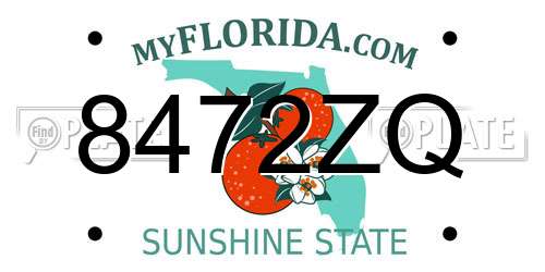 8472ZQ Florida License Plate