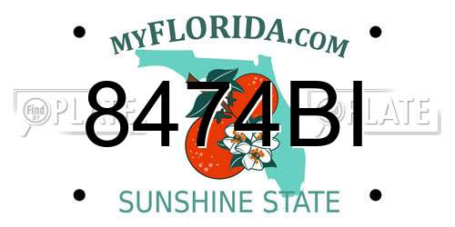 8474BI Florida License Plate