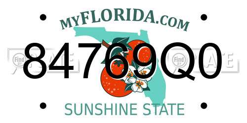 84769Q0 Florida License Plate