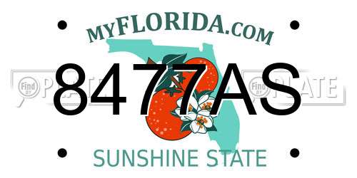 8477AS Florida License Plate