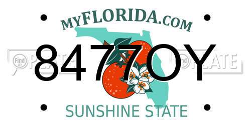 8477OY Florida License Plate