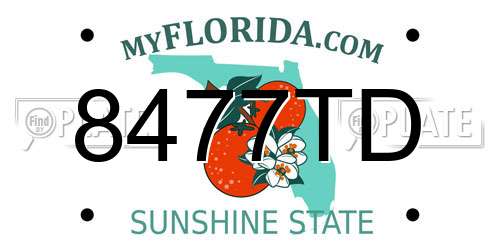 8477TD Florida License Plate