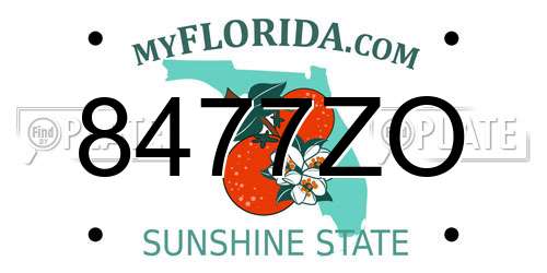 8477ZO Florida License Plate