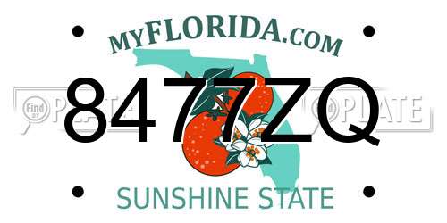 8477ZQ Florida License Plate