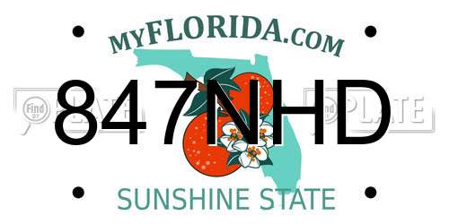 847NHD Florida License Plate