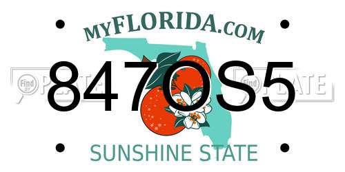 847OS5 Florida License Plate