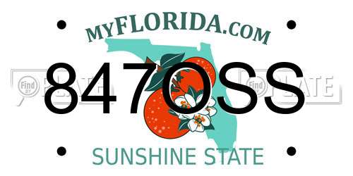 847OSS Florida License Plate
