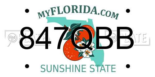 847QBB Florida License Plate