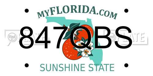 847QBS Florida License Plate