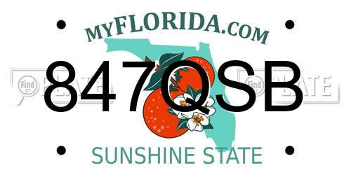 847QSB Florida License Plate