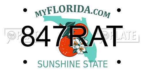 847RAT Florida License Plate