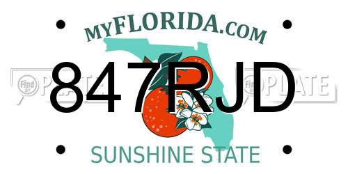 847RJD Florida License Plate