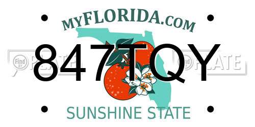 847TQY Florida License Plate