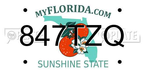 847TZQ Florida License Plate