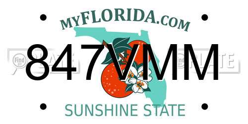 847VMM Florida License Plate