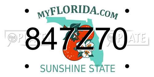847Z70 Florida License Plate