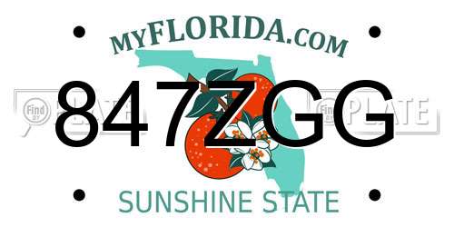 847ZGG Florida License Plate