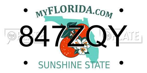 847ZQY Florida License Plate