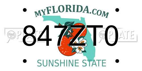 847ZT0 Florida License Plate