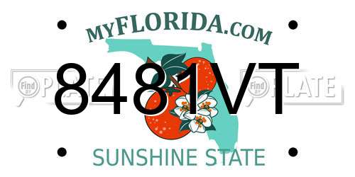 8481VT Florida License Plate