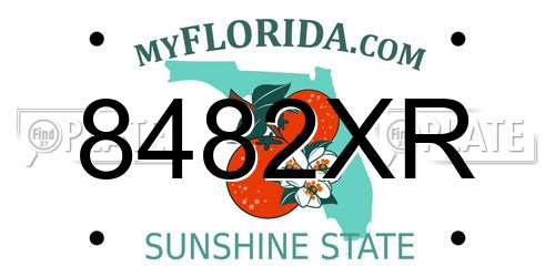 8482XR Florida License Plate